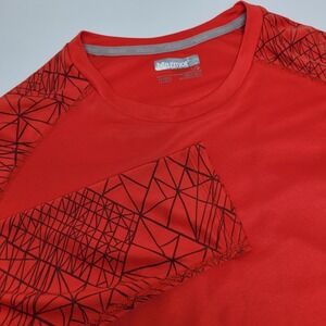Marmot Performance Shirt Mens Large Red Excellent Geometric Graphic Raglan Tee